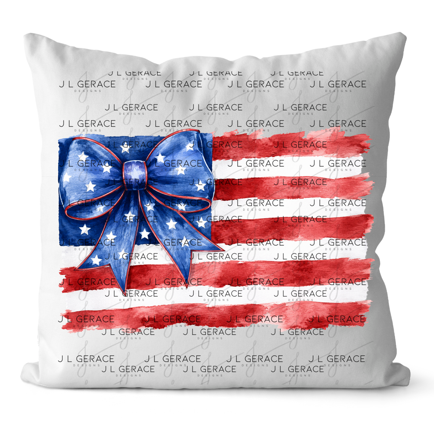 America Watercolor Flag Bow PNG Design