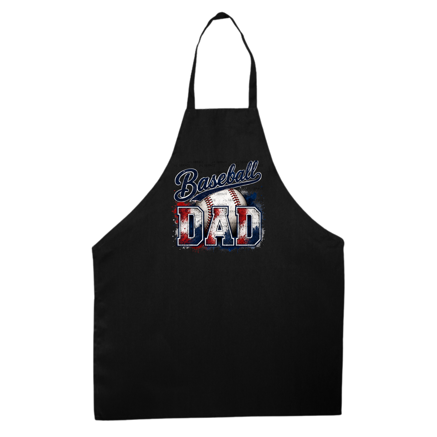 Baseball Dad PNG – Red White Blue Paint Splatter Design with Ball