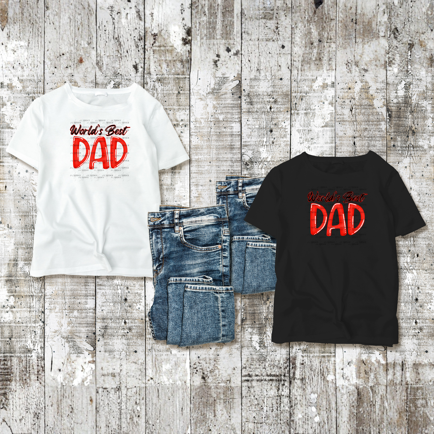 World’s Best Dad PNG – Red Glossy Typography Design for Father’s Day