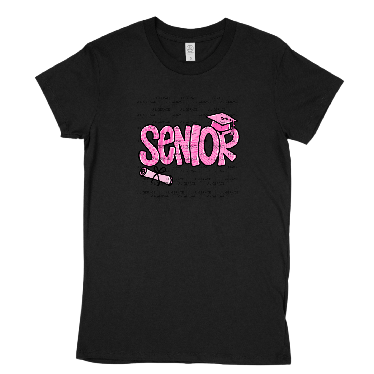 Senior PNG – Pink Pattern Graduation Sublimation Design