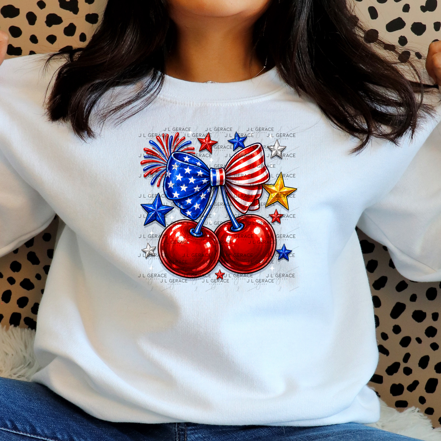 Patriotic Cherry Bow PNG