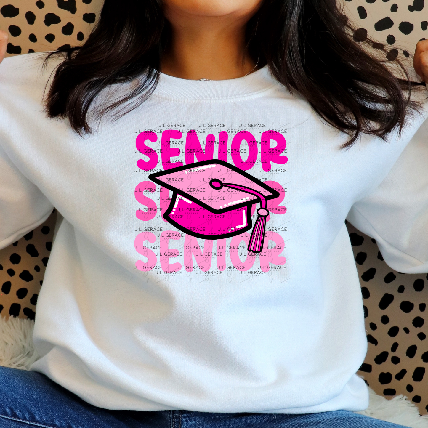 Senior PNG – Pink Graduation Cap Lettering Design