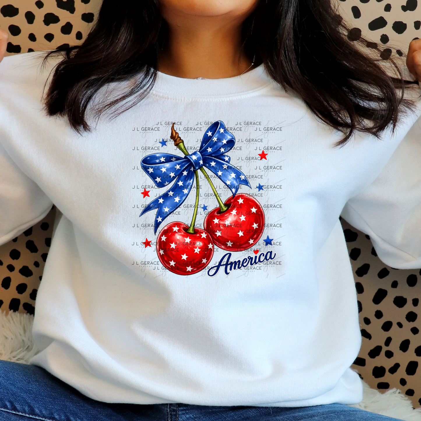 America Cherries Star Bow PNG