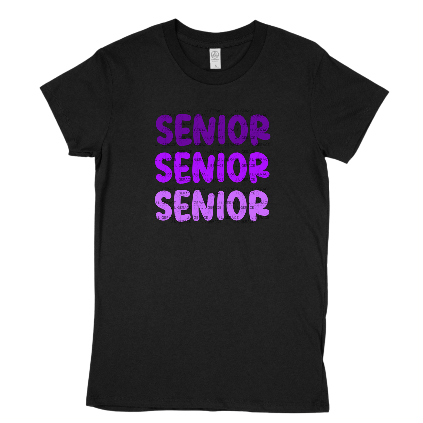 Senior PNG – Purple Gradient Graduation Lettering Design
