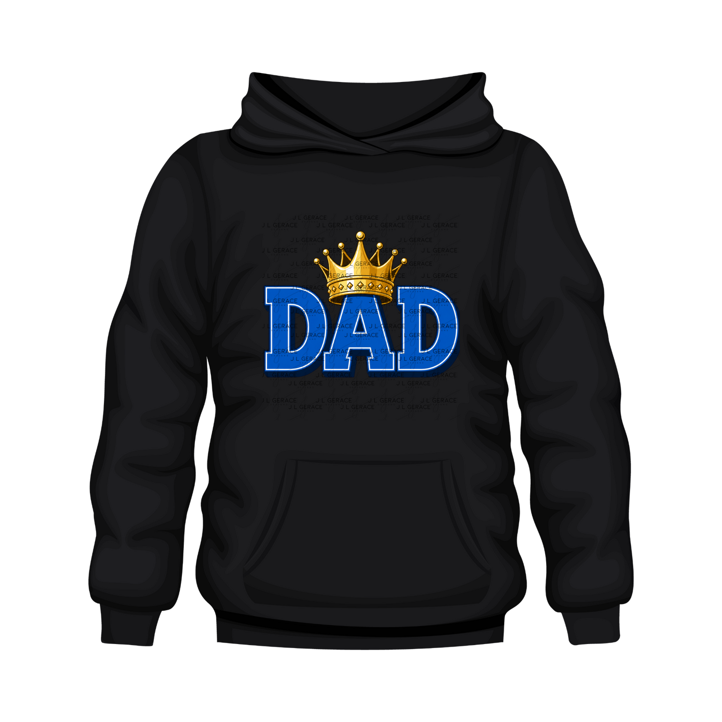 Dad PNG – Blue King Crown Typography Sublimation Design