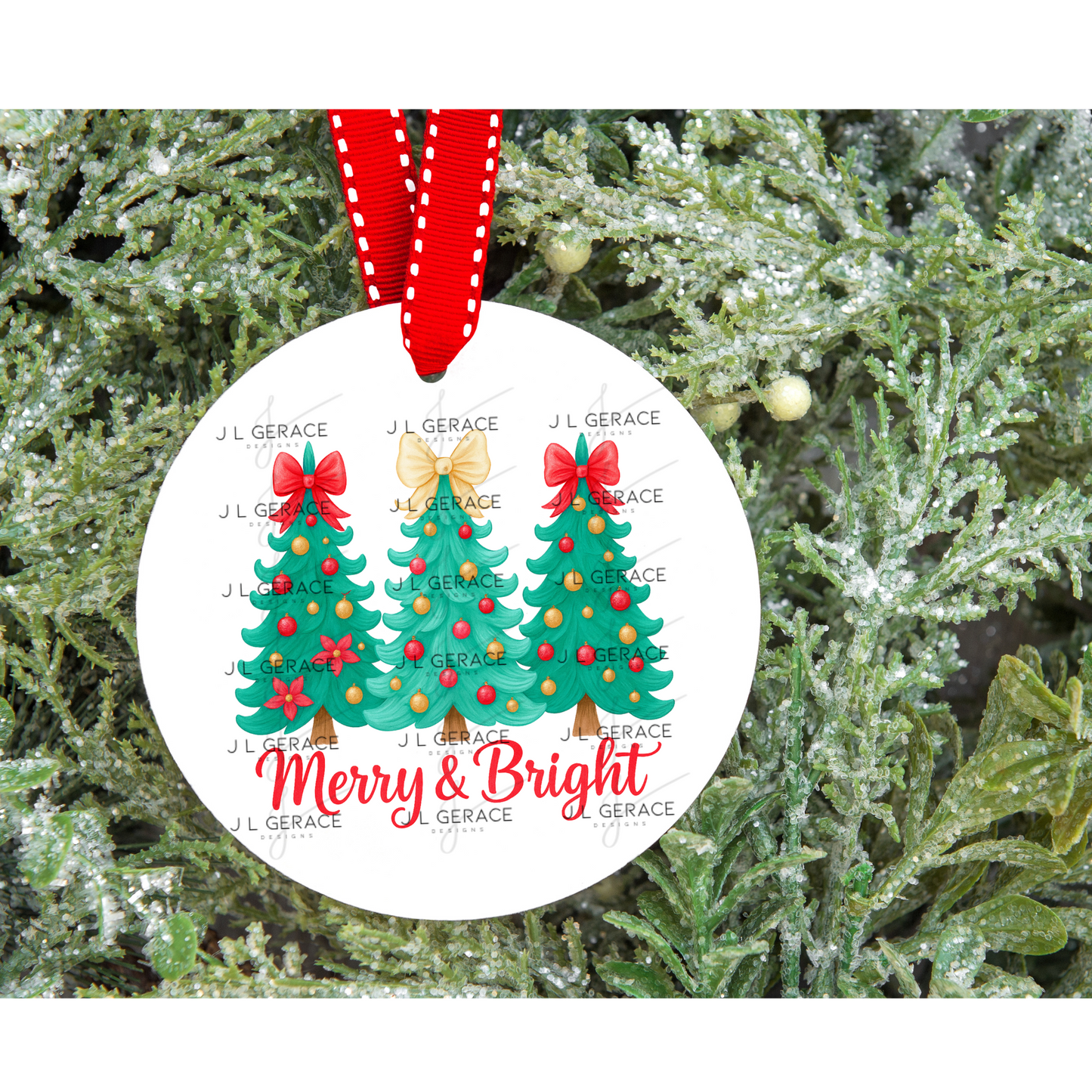 Merry & Bright Traditional Christmas Trees PNG Clipart