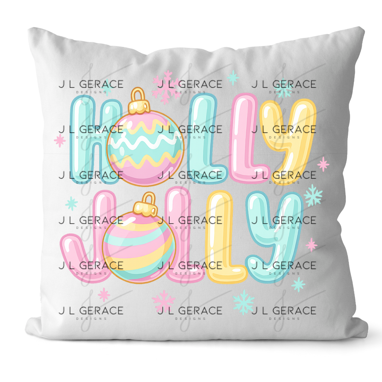 Holly Jolly Pastel Christmas PNG – Cute Ornaments & Lettering Clipart