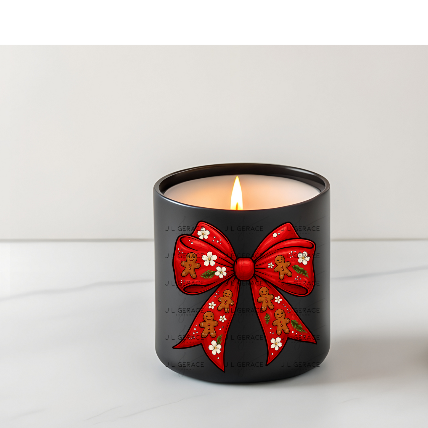 Gingerbread Red Christmas Bow PNG Clipart – Glossy Holiday Ribbon Design