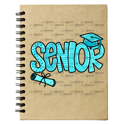 Senior PNG – Teal Pattern Graduation Sublimation Design