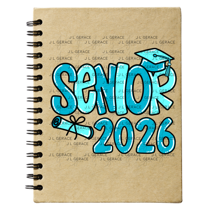Senior 2026 PNG – Turquoise Graduation Cap and Diploma Design