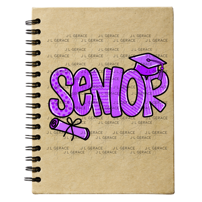 Senior PNG – Purple Pattern Graduation Sublimation Design