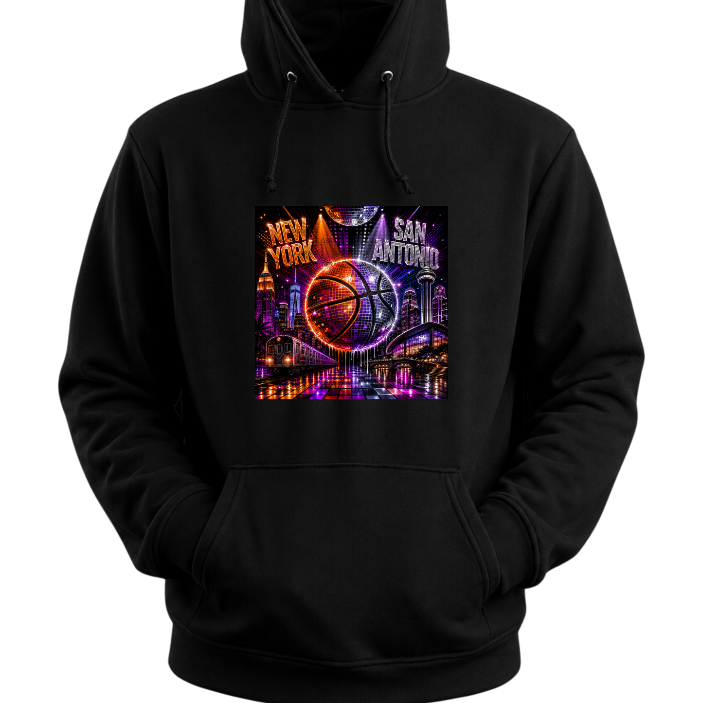 Disco New York vs San Antonio Basketball PNG Design