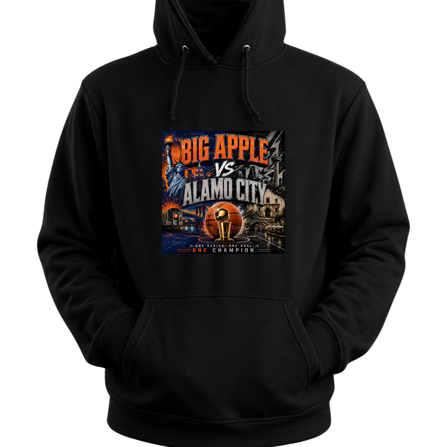 Big Apple vs Alamo City Basketball Championship PNG Design