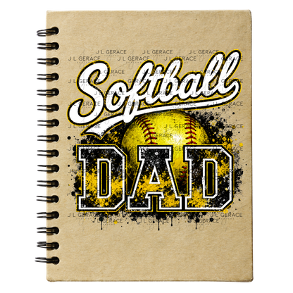 Softball Dad PNG – Yellow Black Paint Splatter Sports Design with Softball