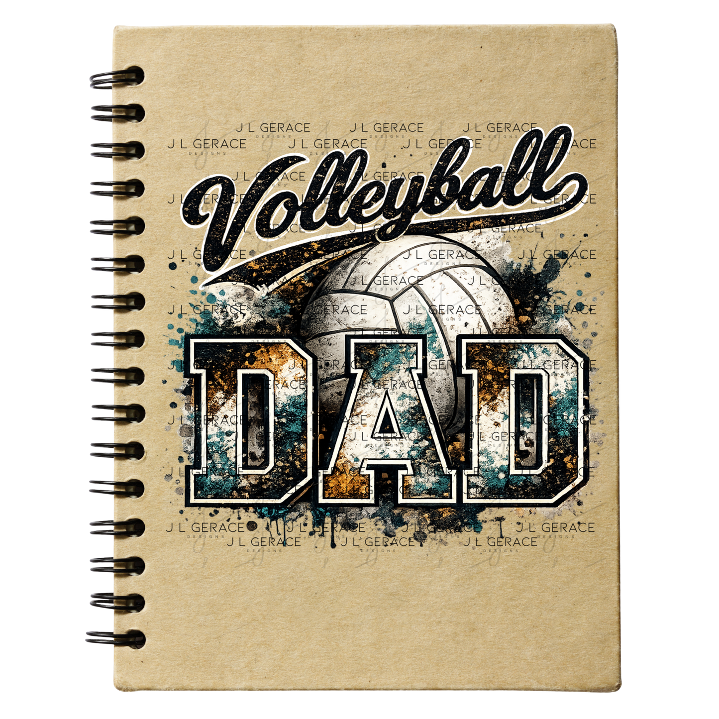 Volleyball Dad PNG – Vintage Paint Splatter Sports Design with Volleyball