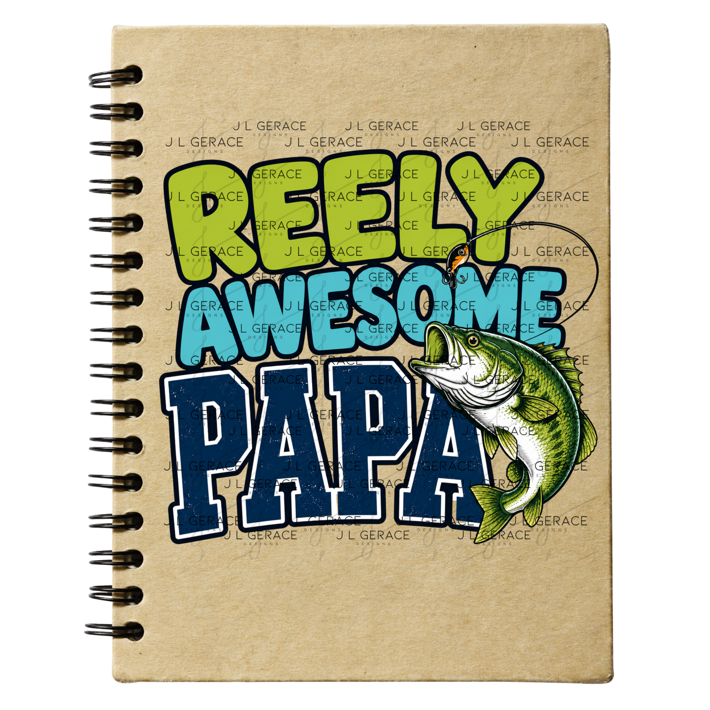 Reely Awesome Papa PNG – Bass Fishing Sublimation Design