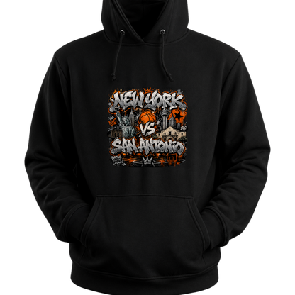 New York vs San Antonio PNG Graffiti Basketball Championship Sublimation Design