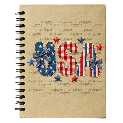 Patriotic USA Fabric Letters PNG Design