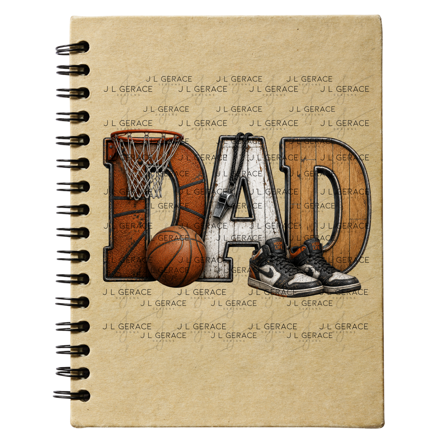 Dad PNG – Basketball Hoop Life Design with Ball Sneakers and Whistle