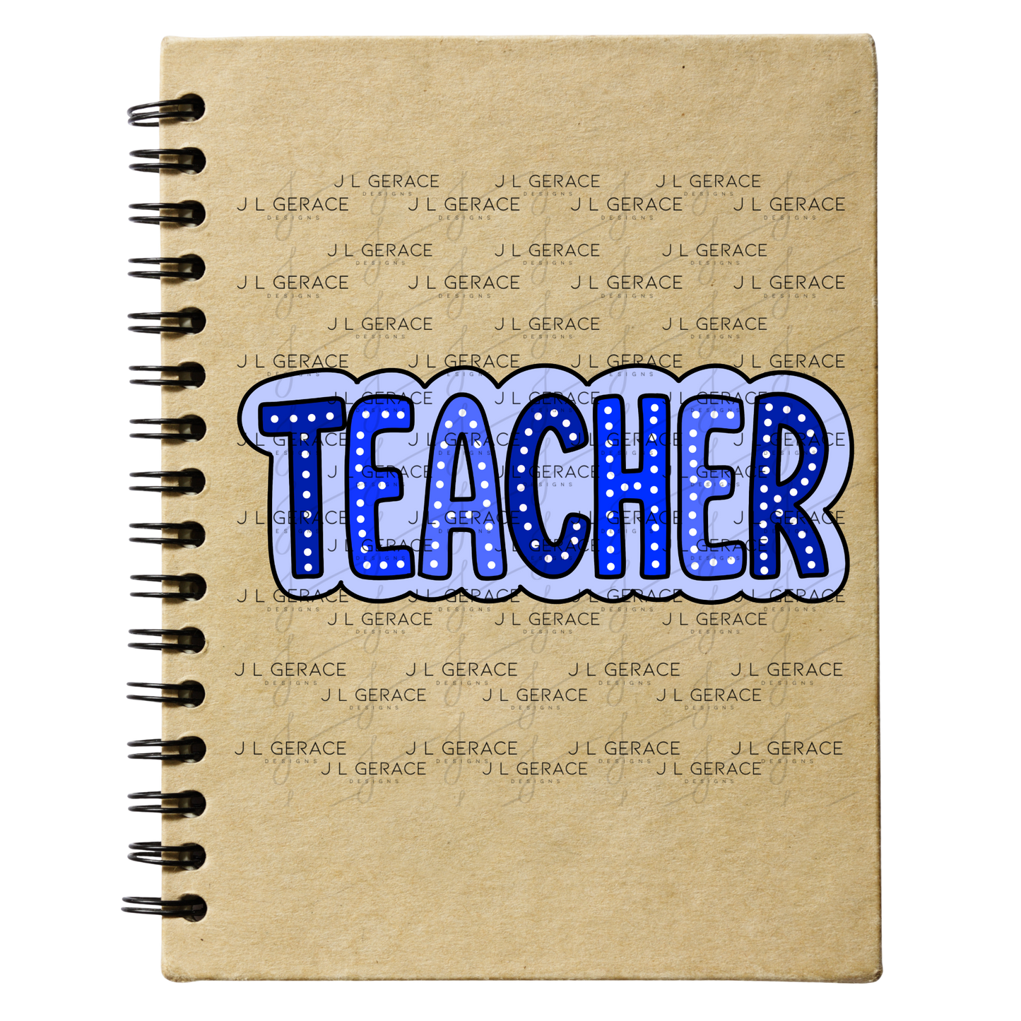 Teacher Dot Lettering Blue PNG Digital Download