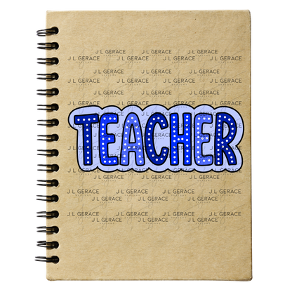 Teacher Dot Lettering Blue PNG Digital Download