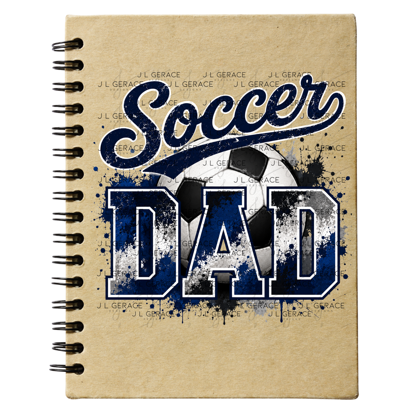 Soccer Dad PNG – Blue Black Paint Splatter Sports Design with Soccer Ball