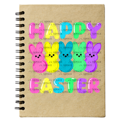 Happy Easter Bunny Clipart Sublimation PNG Peeps Bunny Colorful Design