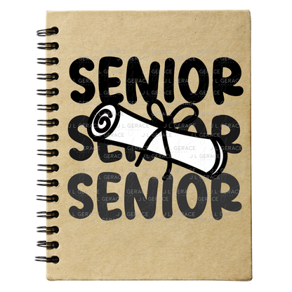 Senior PNG – Black Diploma Graduation Lettering Design