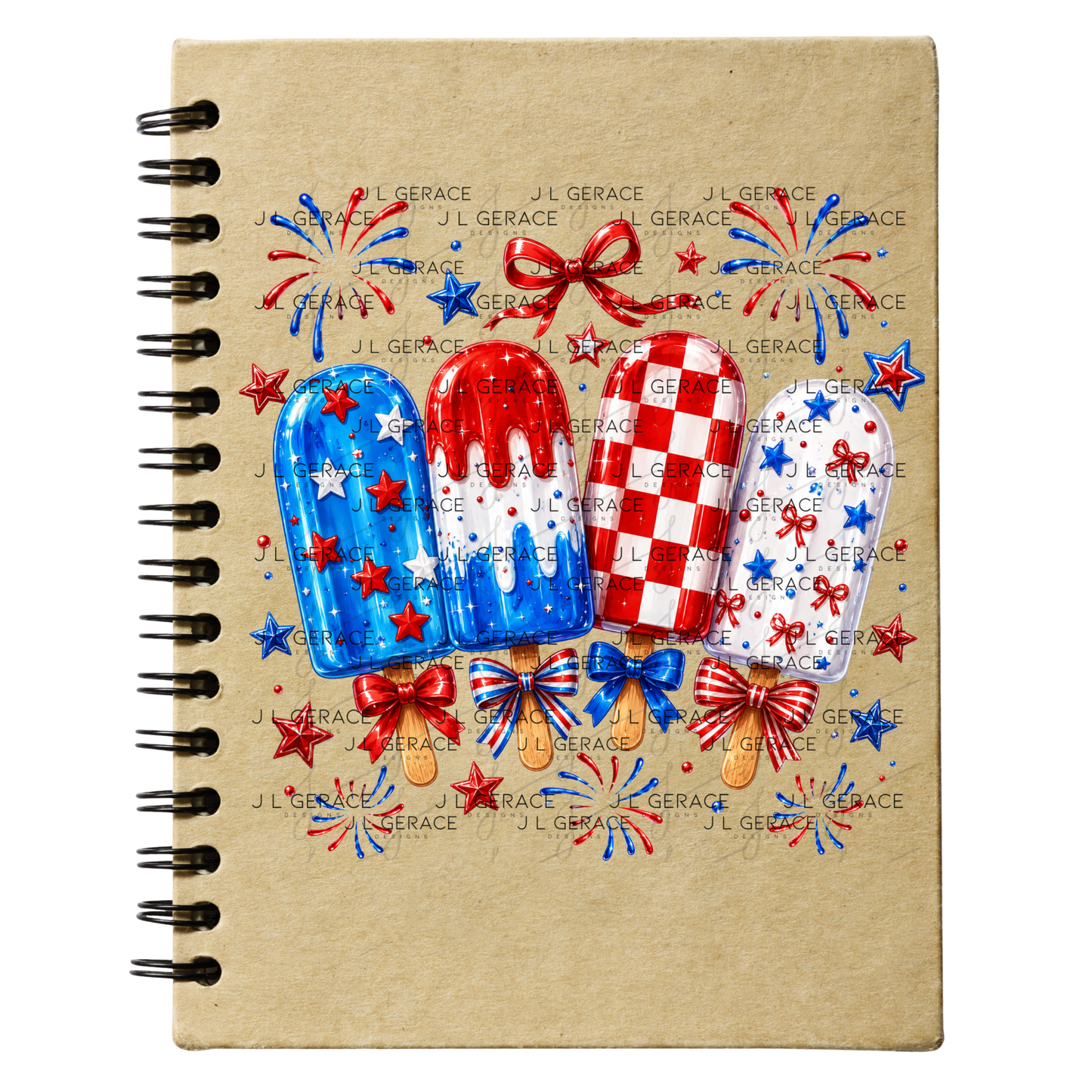Patriotic Popsicles Bows PNG Design