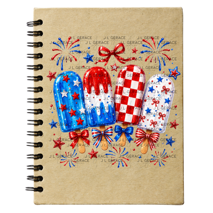 Patriotic Popsicles Bows PNG Design