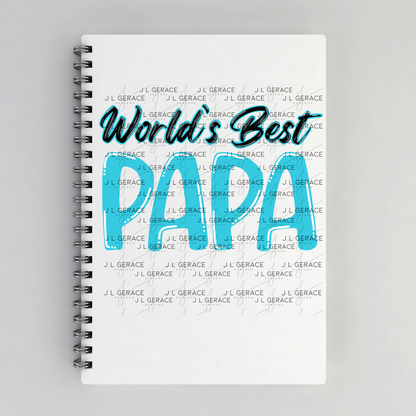 World’s Best Papa PNG – Teal Glossy Typography Design