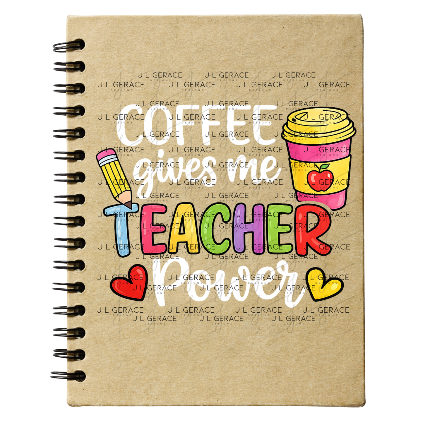 Coffee Gives Me Teacher Power PNG Sublimation Design Teacher Appreciation Digital Download