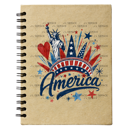 America Statue Liberty Fireworks Patriotic PNG Design