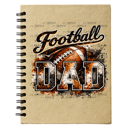 Football Dad PNG – Orange Black Paint Splatter Sports Design with Football