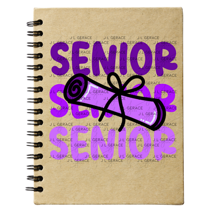 Senior PNG – Purple Diploma Graduation Lettering Design