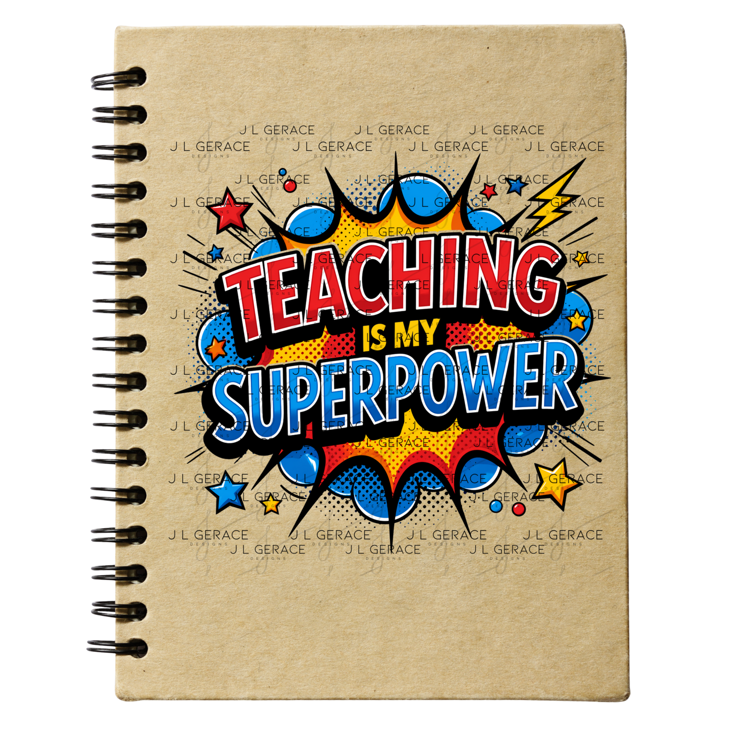 Teaching Is My Superpower - Red Blue Yellow PNG Digital Download
