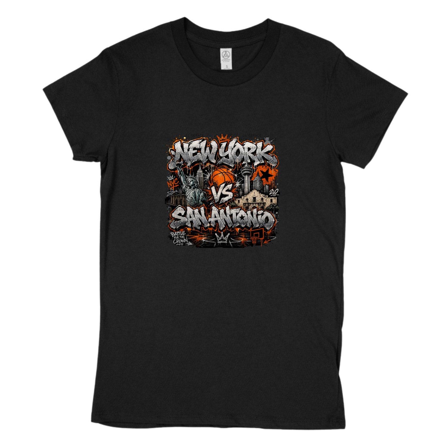 New York vs San Antonio PNG Graffiti Basketball Championship Sublimation Design
