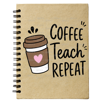 Coffee Teach Repeat PNG Sublimation Design Teacher Appreciation Digital Download