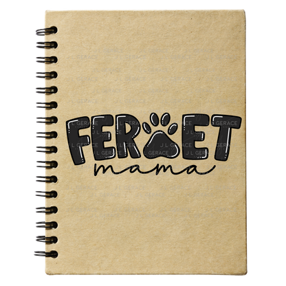 Ferret PNG – Black Paw Print Word Design for Pet Lovers