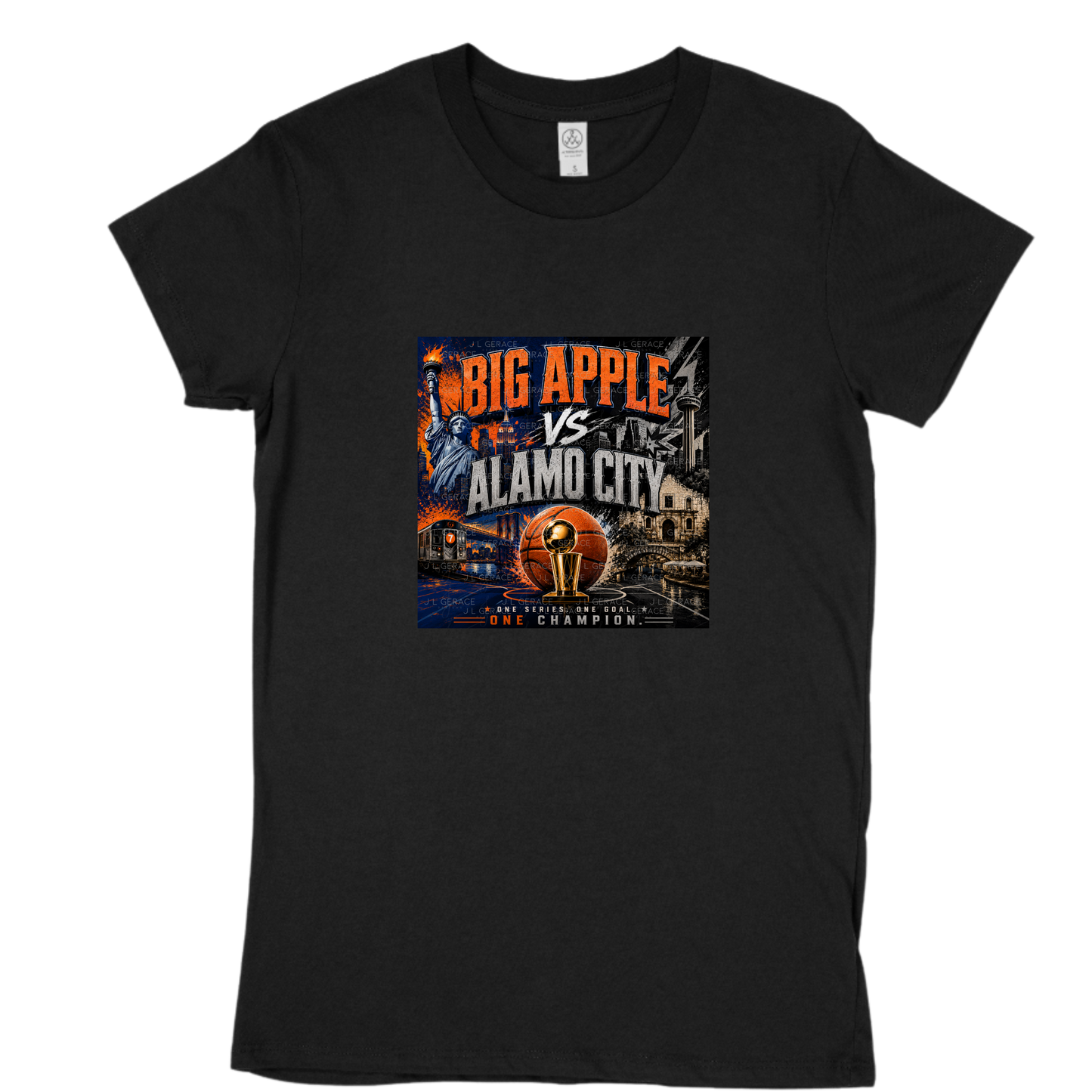 Big Apple vs Alamo City Basketball Championship PNG Design