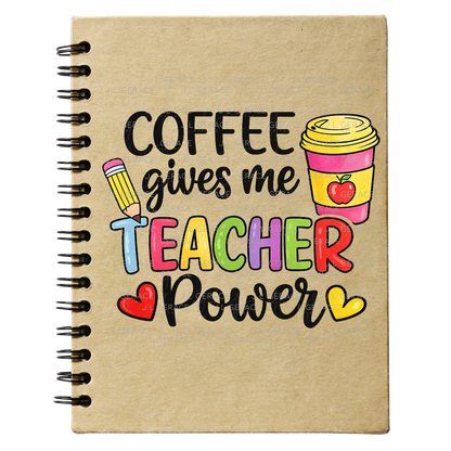 Coffee Gives Me Teacher Power PNG Sublimation Design Teacher Appreciation Digital Download