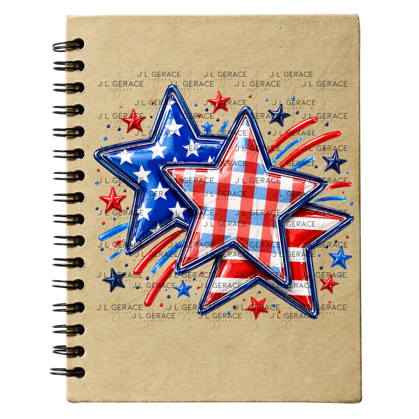 Patriotic Stars Fireworks PNG Design