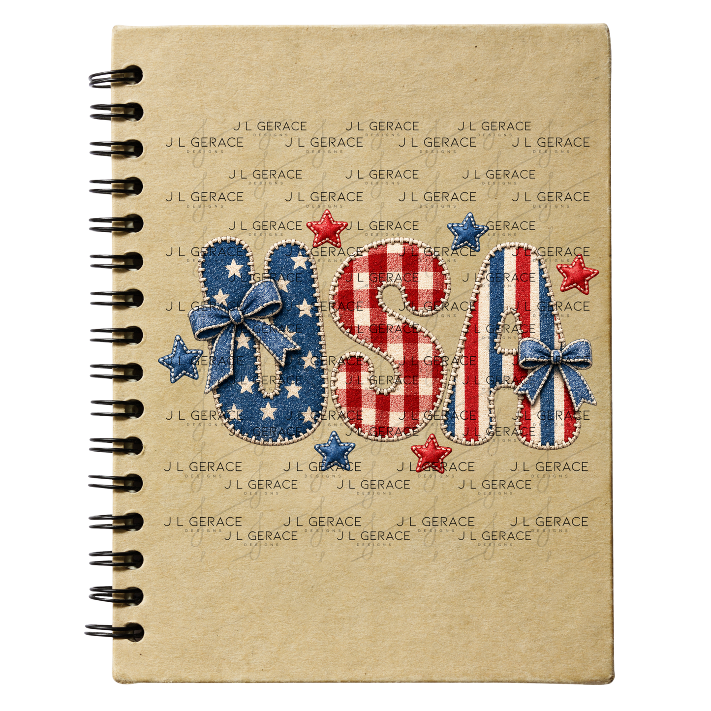 USA Chenille Stars Bows PNG Design