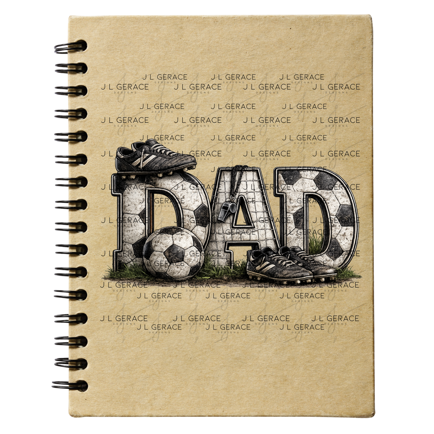 Dad PNG – Soccer Sports Design with Ball Cleats and Net Texture