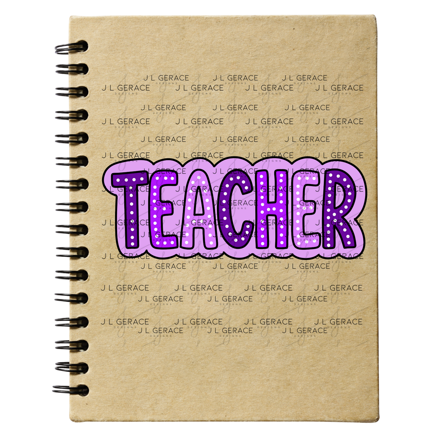 Teacher Dot Lettering Purple PNG Digital Download