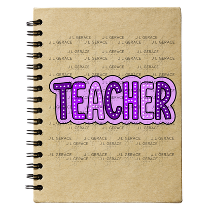Teacher Dot Lettering Purple PNG Digital Download