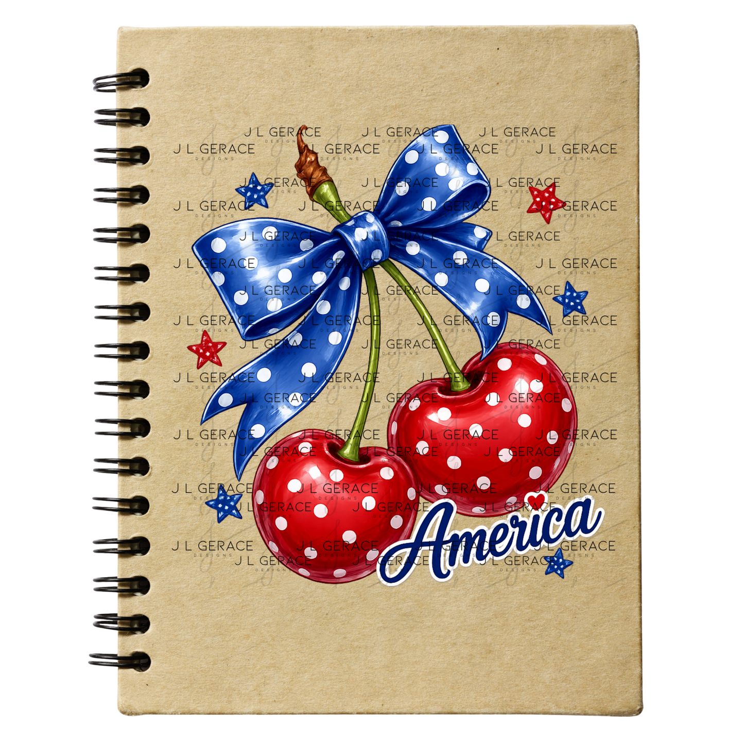 Polka Dot America Cherries PNG