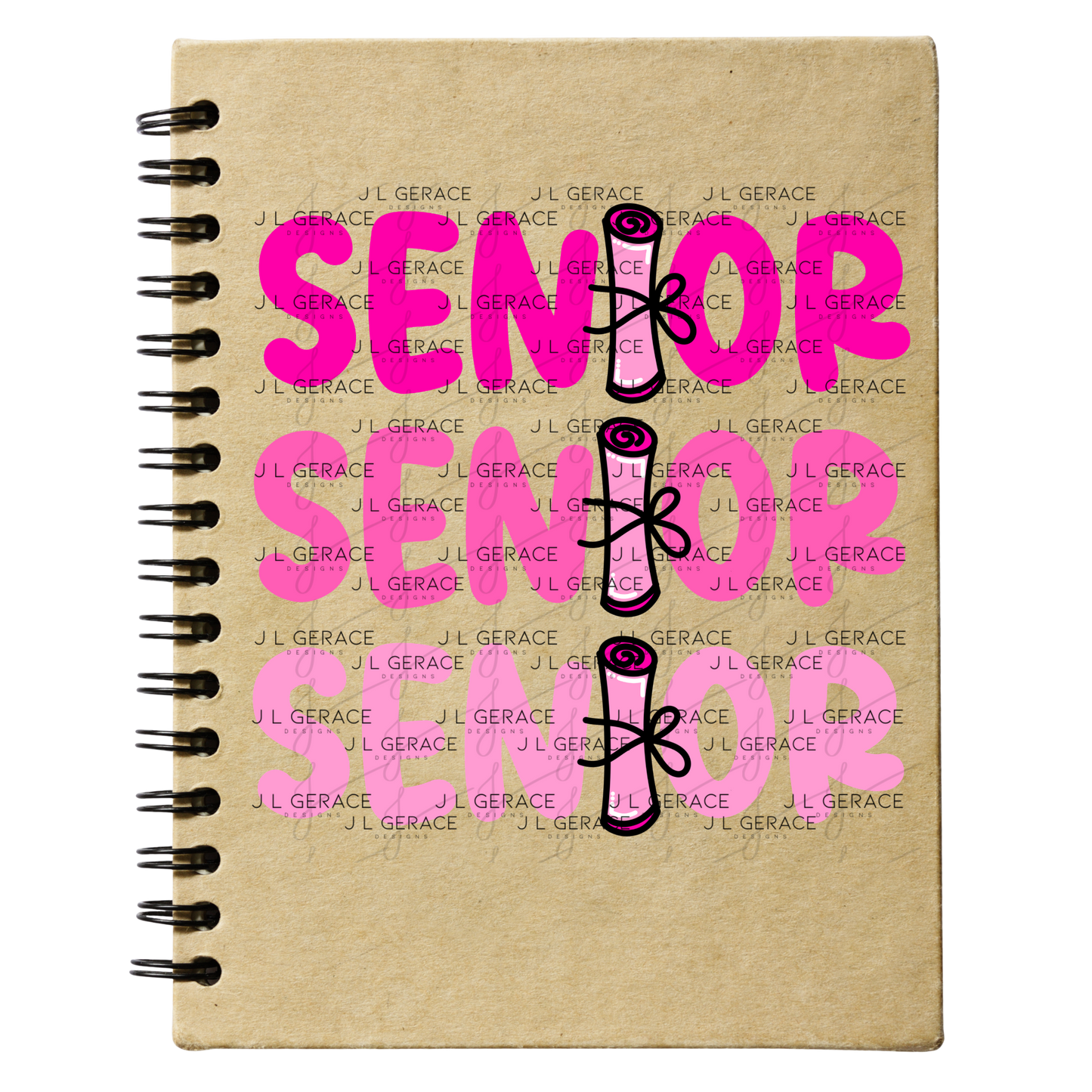 Senior PNG – Pink Diploma Graduation Lettering Design