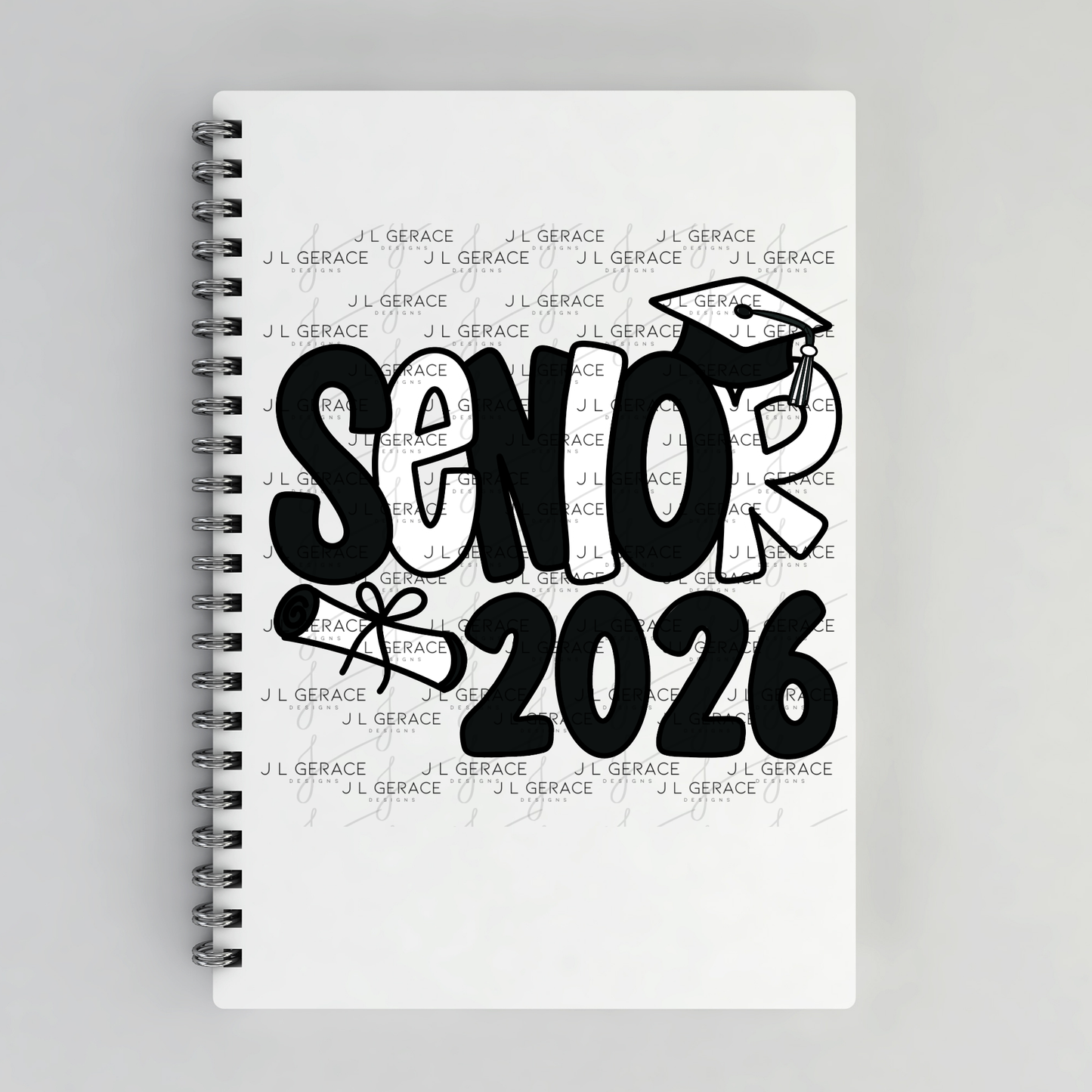 Senior 2026 PNG – Graduation Cap and Diploma Sublimation Design