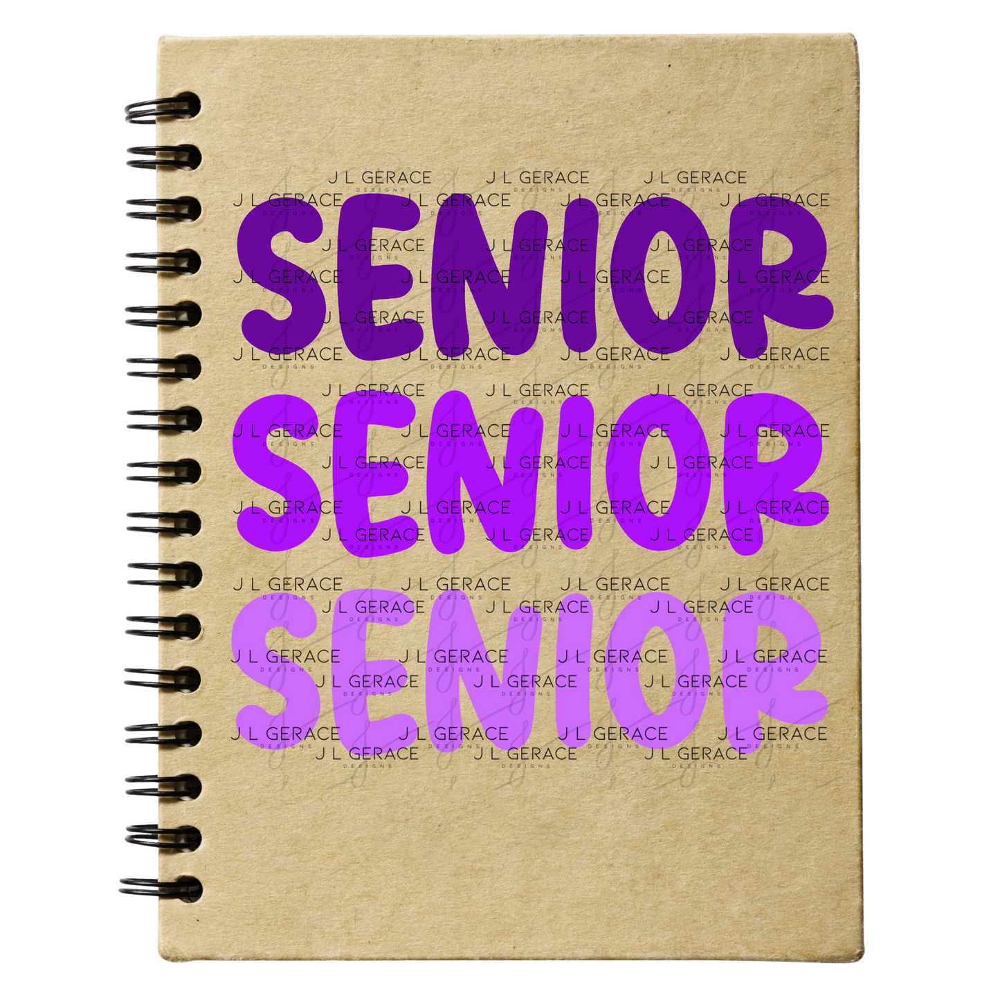 Senior PNG – Purple Gradient Graduation Lettering Design